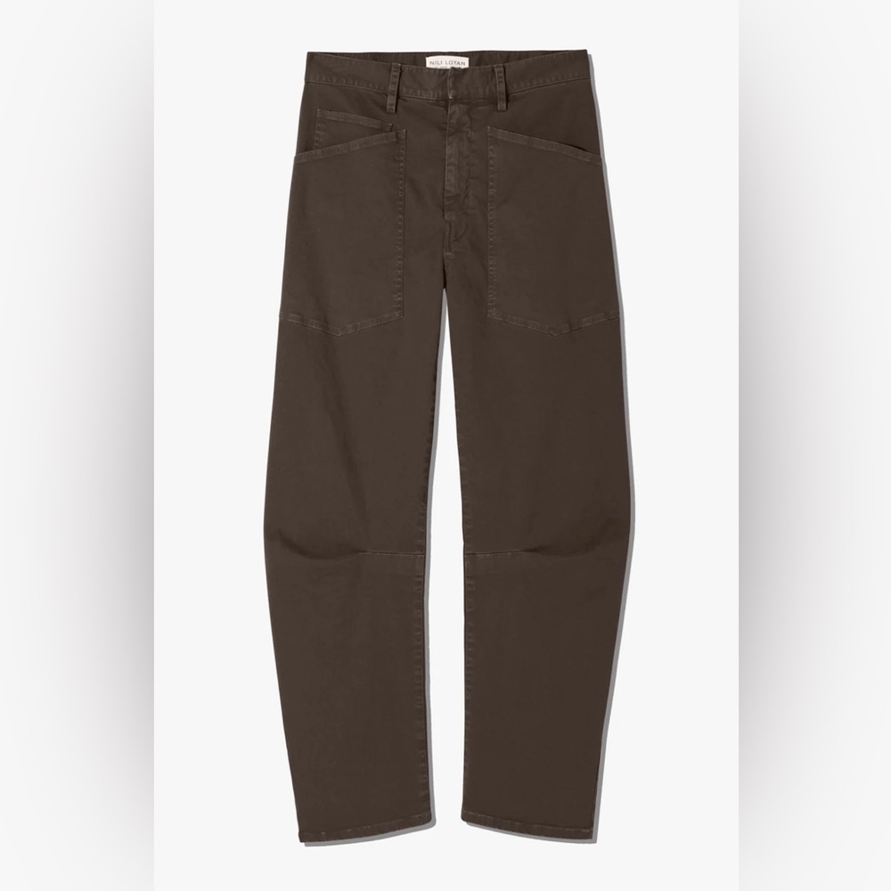 Nili Lotan Black Shon Trousers in Oxblood